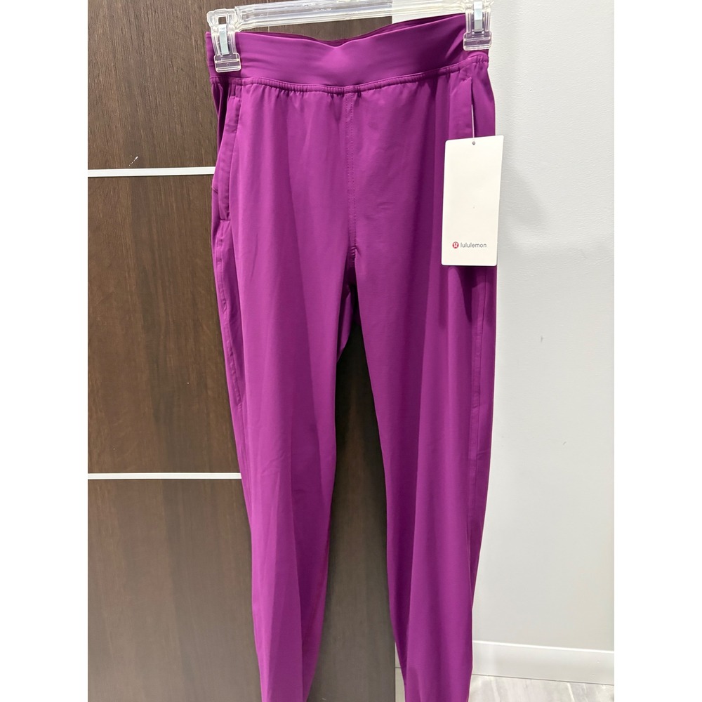 New Lululemon Adapted State HR Jogger Regular Women's Sz 2 Plum Purple Zip Ankle